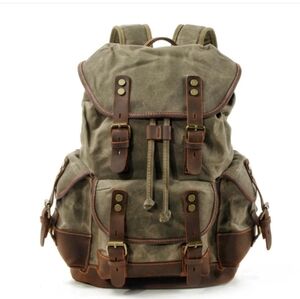 Prague Canvas Leather Backpack By James Andrew NWOT's